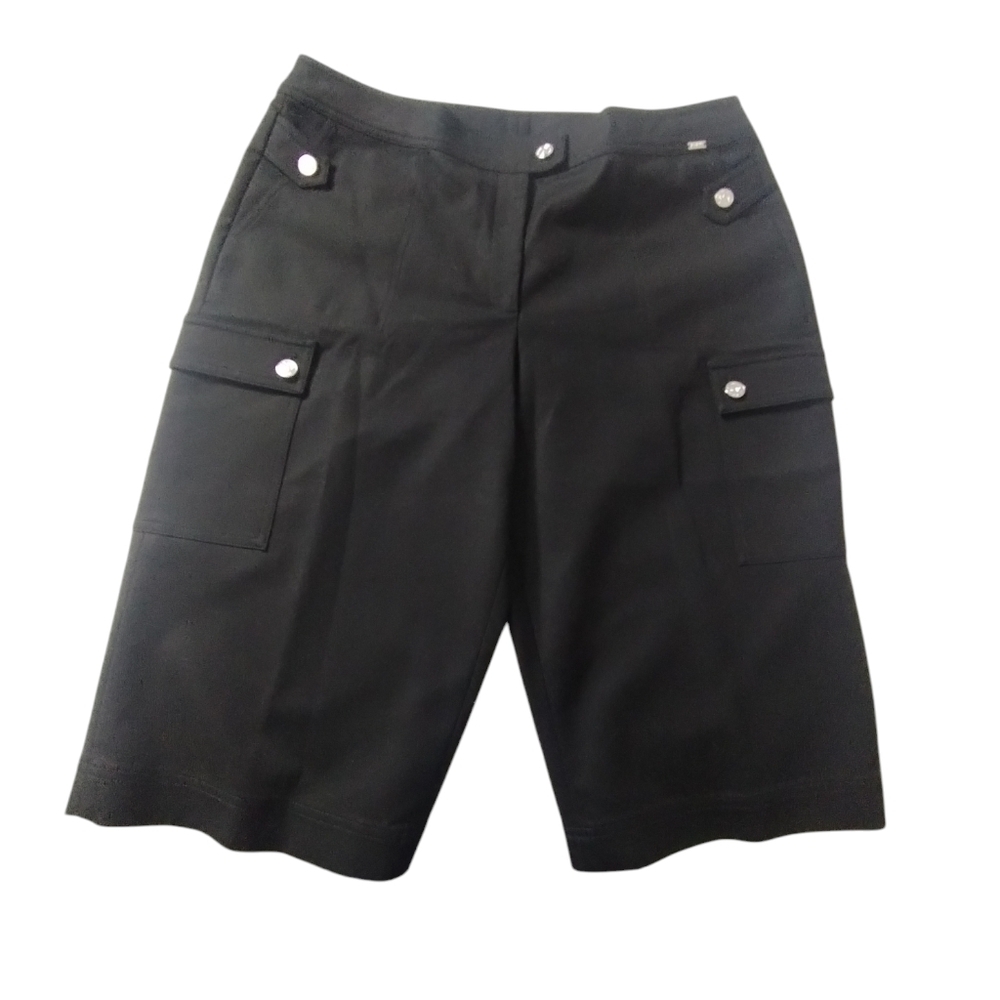 St. John Yellow Label Women's 14 Luxury Preppy‎ Country Club Knee Cargo Shorts